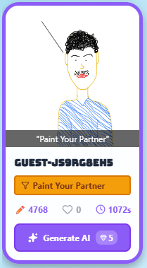 A blue-shaded portrait sketch on the PaintYourDate canvas