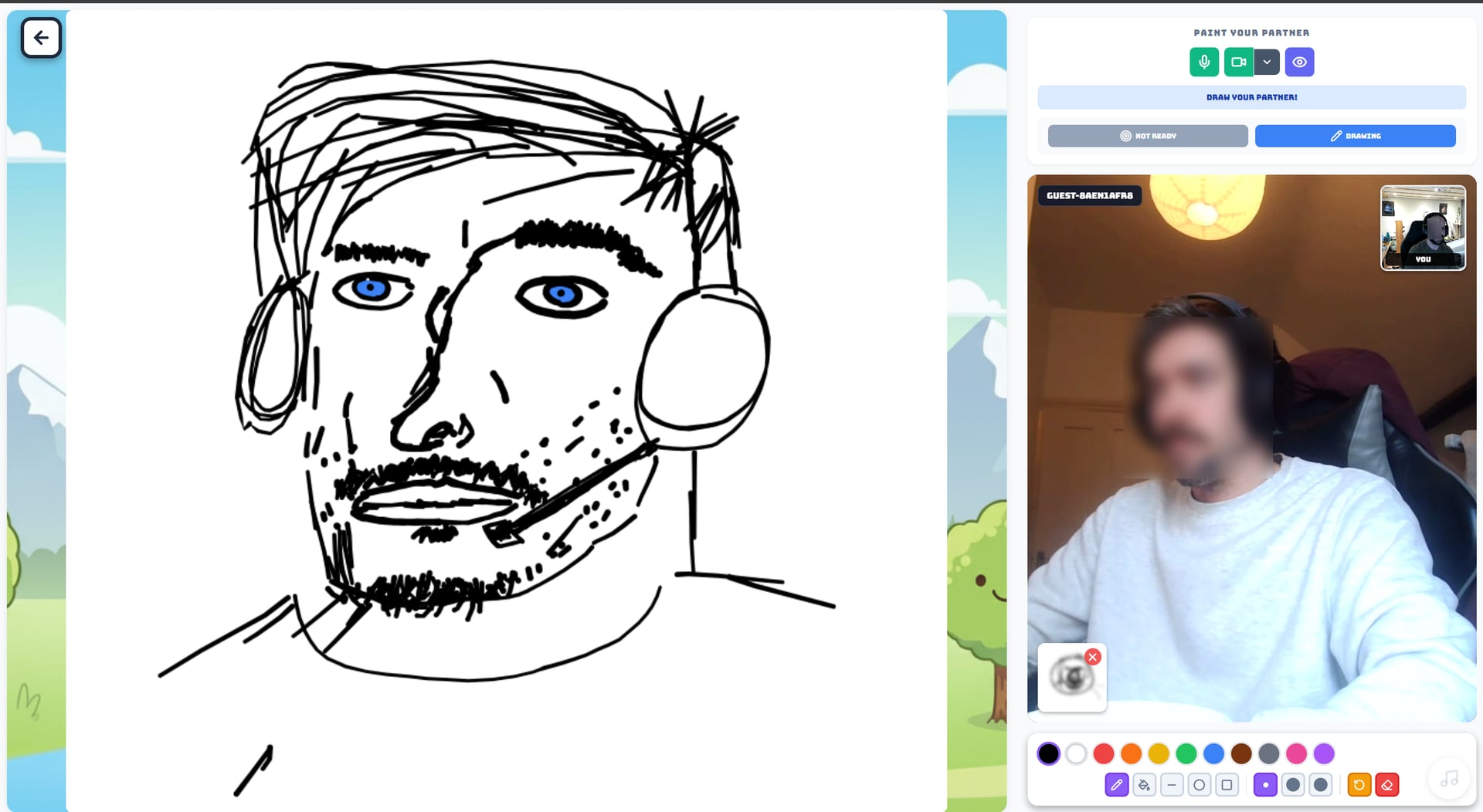 Preview of a live PaintYourDate drawing session